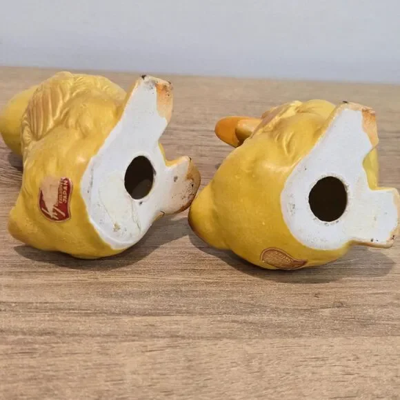 Vtg Pair 2 LEFTON Yellow 3.5" Ducks Duckling 60s MCM Easter Cottage Core Farm - Picture 4 of 4